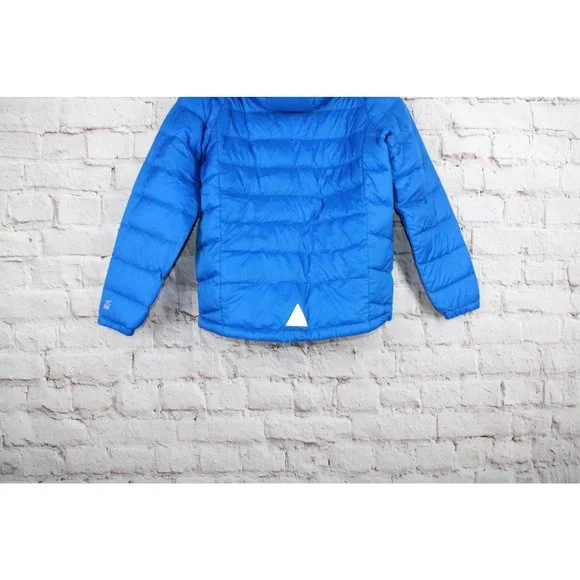 LL Bean Ultralight 650 Deep Sapphire Nylon Down Hooded Winter Jacket L14-16 - Picture 7 of 9